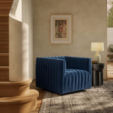 Augustine Swivel Chair, Sapphire Navy by Four Hands
