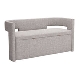 Papua Storage Bench, Gray-Furniture - Benches-High Fashion Home