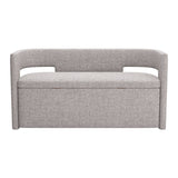 Papua Storage Bench, Gray-Furniture - Benches-High Fashion Home