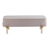 Lebreton Storage Bench, Oatmeal Beige-Furniture - Benches-High Fashion Home