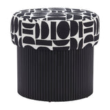 Boto Storage Ottoman, Black & White-Furniture-High Fashion Home
