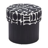 Boto Storage Ottoman, Black & White-Furniture-High Fashion Home