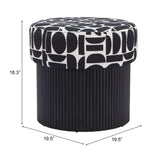 Boto Storage Ottoman, Black & White-Furniture-High Fashion Home