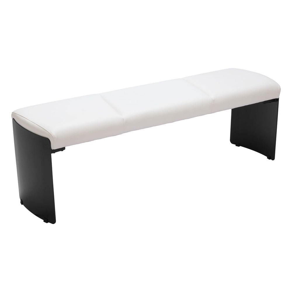 Mur Bench, White-Furniture - Benches-High Fashion Home