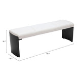 Mur Bench, White-Furniture - Benches-High Fashion Home