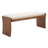 Lafa Bench, Beige-Furniture - Benches-High Fashion Home