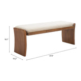 Lafa Bench, Beige-Furniture - Benches-High Fashion Home