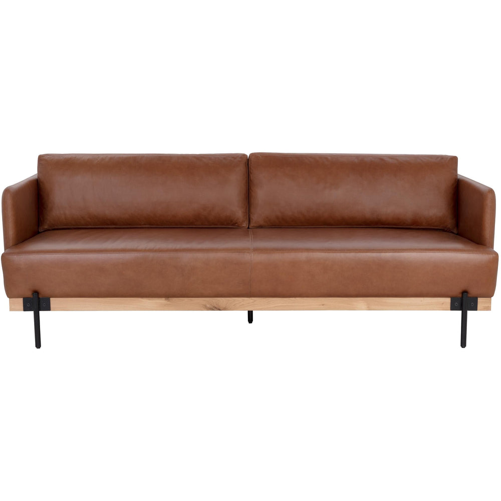 Saul Leather Sofa, Shalimar Tobacco-Furniture - Sofas-High Fashion Home