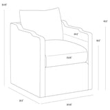 Roosevelt Swivel Chair, Gifford Script-Furniture - Chair-High Fashion Home