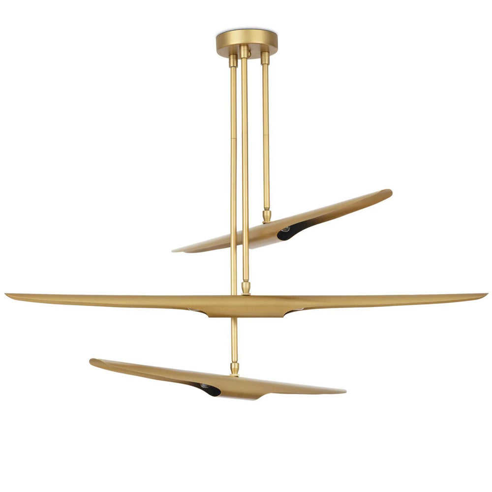 Concorde Chandelier, Natural Brass