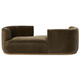 Deandra Tete A Tete Chaise, Surrey Olive-Furniture - Sofas-High Fashion Home