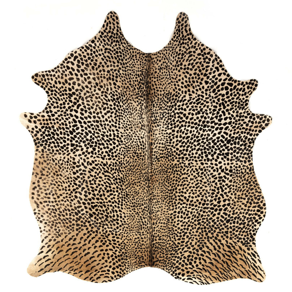 Leopard Printed Hide Rug, Brown & Black by Four Hands-Rugs1-High Fashion Home