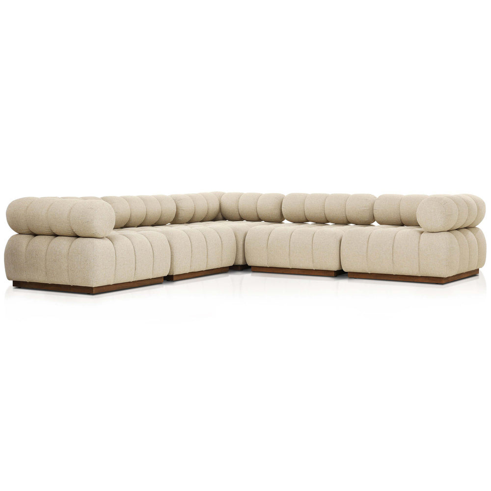 Roma 5 Piece Outdoor Sectional, Hayes Cream by Four Hands-Furniture - Sofas-High Fashion Home