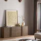 Leo Media Console, Rustic Grey by Four Hands-Furniture - Storage-High Fashion Home