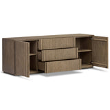 Leo Media Console, Rustic Grey by Four Hands-Furniture - Storage-High Fashion Home