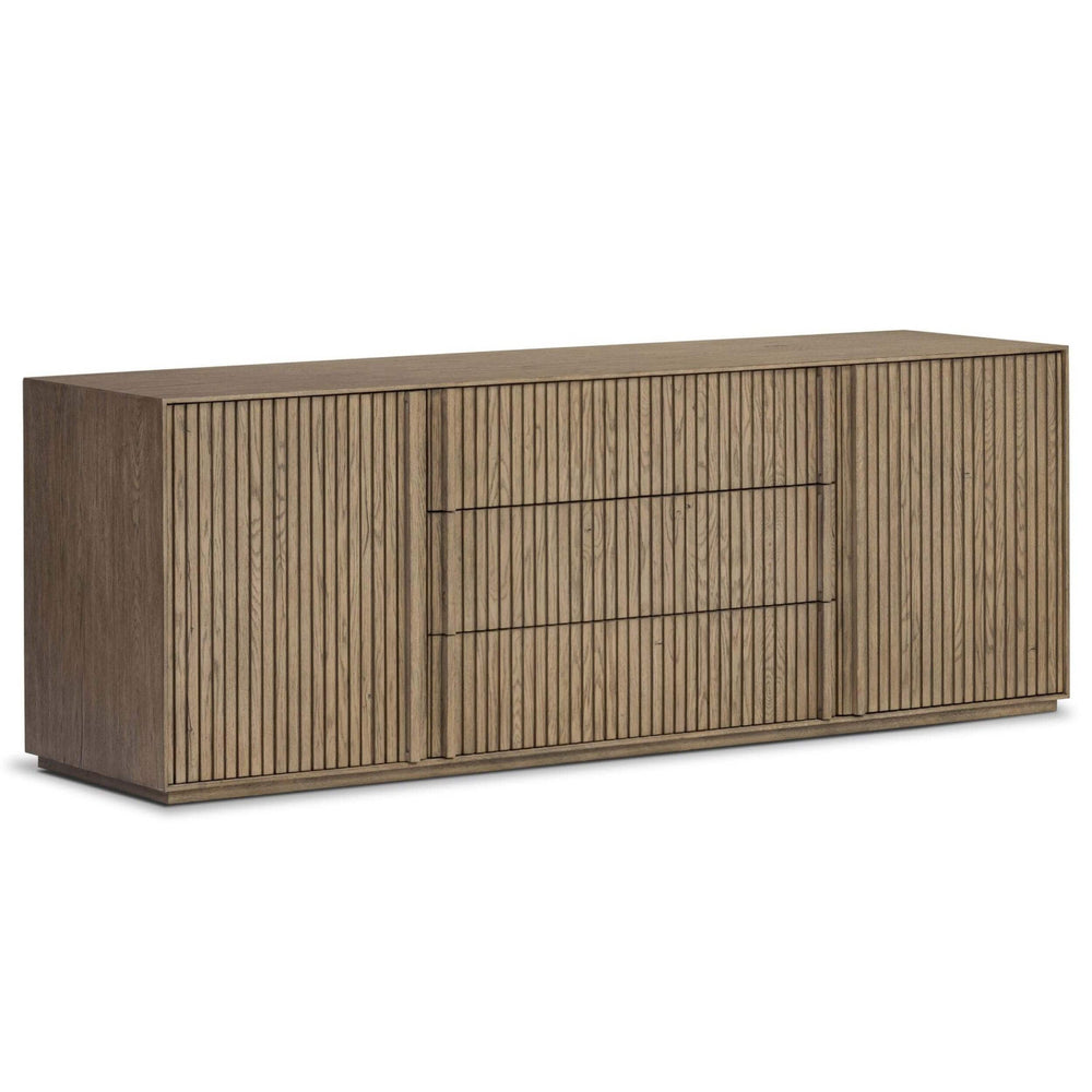 Leo Media Console, Rustic Grey by Four Hands-Furniture - Storage-High Fashion Home