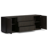 Leo Media Console, Smoked Black by Four Hands-Furniture - Storage-High Fashion Home