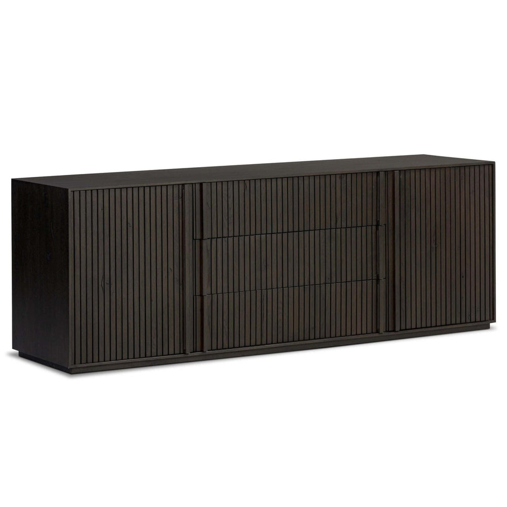 Leo Media Console, Smoked Black by Four Hands-Furniture - Storage-High Fashion Home