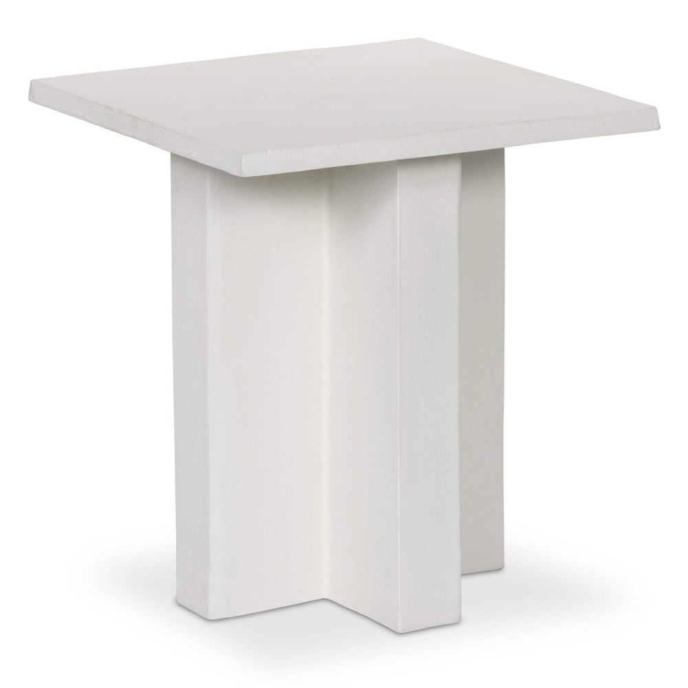 Terrell Outdoor End Table, Matte White by Four Hands-Furniture - Accent Tables-High Fashion Home