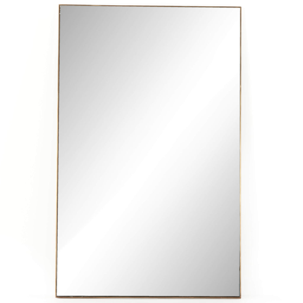 Rectangular Floor Mirror, Brass High Fashion Home