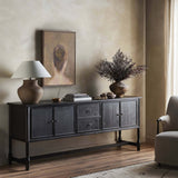 Bari Sideboard, Smoked Black by Amber Lewis x Four Hands-Furniture - Storage-High Fashion Home