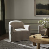 Lowell Slipcover Swivel Chair, Lavon Flint by Amber Lewis x Four Hands-Furniture - Chair-High Fashion Home