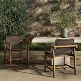 Dume Outdoor Dining Armchair, Dark Textured by Amber Lewis x Four Hands-Furniture - Outdoor-High Fashion Home