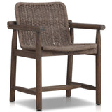 Dume Outdoor Dining Armchair, Dark Textured by Amber Lewis x Four Hands-Furniture - Outdoor-High Fashion Home