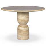 Figueroa 42" Dining Table, Light Beige Travertine by Amber Lewis x Four Hands-Furniture - Dining-High Fashion Home