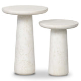 Rye Outdoor Nesting End Tables, Aged White by Four Hands-Furniture - Accent Tables-High Fashion Home