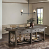 Elise Kitchen Island, Weathered Hazel by Amber Lewis x Four Hands-Furniture - Dining-High Fashion Home