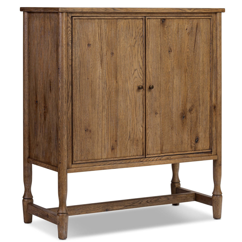 Bari Bar Cabinet, Weathered Oak by Amber Lewis x Four Hands-Furniture - Storage-High Fashion Home