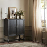 Bari Bar Cabinet, Smoked Black by Amber Lewis x Four Hands-Furniture - Storage-High Fashion Home