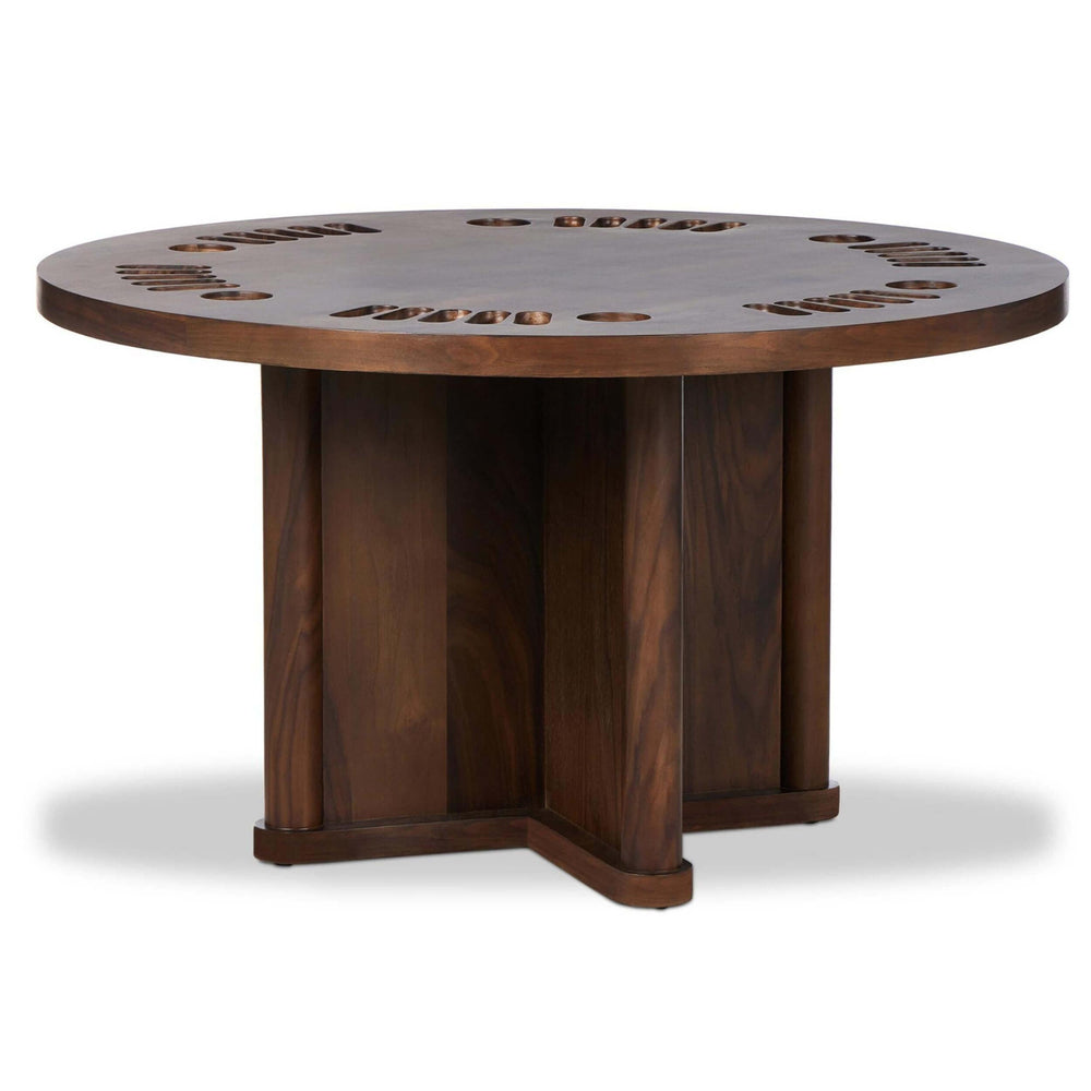 Mayfield Poker Table, Dark Guanacaste by Amber Lewis x Four Hands-Furniture - Accent Tables-High Fashion Home