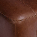 Kylo Leather Ottoman, Dulane Mahogany by Amber Lewis x Four Hands-Furniture - Benches-High Fashion Home