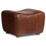 Kylo Leather Ottoman, Dulane Mahogany by Amber Lewis x Four Hands-Furniture - Benches-High Fashion Home