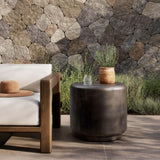 Venetia Outdoor End Table, Distressed Bronze by Amber Lewis x Four Hands-Furniture - Outdoor-High Fashion Home
