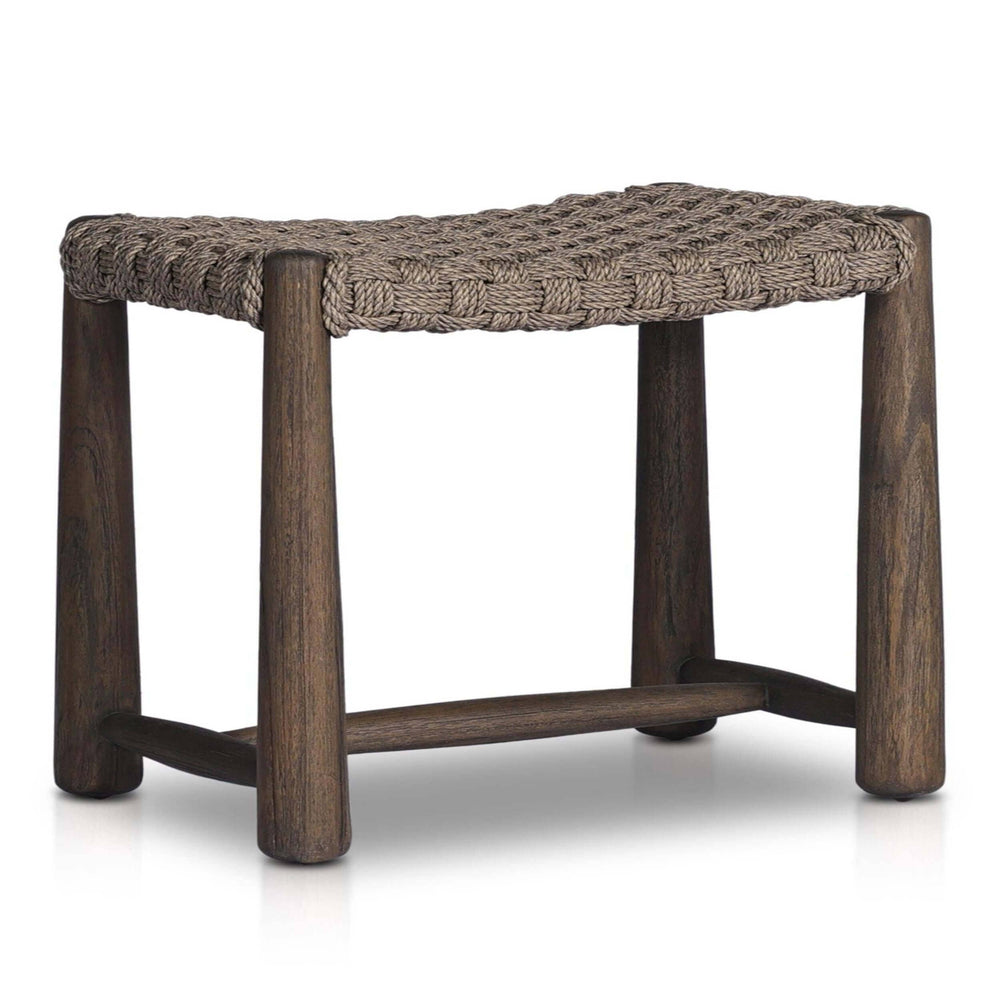 Savio Outdoor Accent Stool, Dark Textured by Amber Lewis x Four Hands-Furniture - Outdoor-High Fashion Home