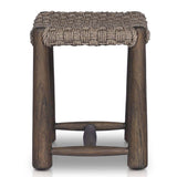 Savio Outdoor Accent Stool, Dark Textured by Amber Lewis x Four Hands-Furniture - Outdoor-High Fashion Home