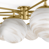 Orion Round Chandelier, Burnished Brass/Marble Glass by Four Hands-Lighting-High Fashion Home