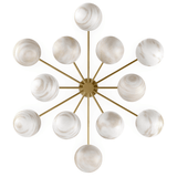 Orion Round Chandelier, Burnished Brass/Marble Glass by Four Hands-Lighting-High Fashion Home