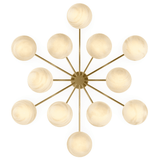Orion Round Chandelier, Burnished Brass/Marble Glass by Four Hands-Lighting-High Fashion Home