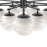 Orion Round Chandelier, Black Gunmetal/Marble Glass by Four Hands-Lighting-High Fashion Home