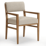 Navid Dining Arm Chair, Weslie Flax by Four Hands-Furniture - Dining-High Fashion Home