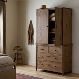 Pika Armoire, Weathered Oak by Four Hands-Furniture - Storage-High Fashion Home