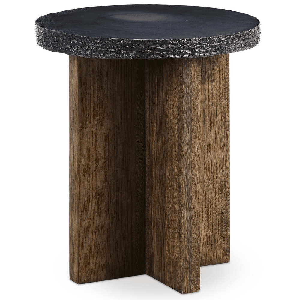 Mezes End Table, Natural Basalt by Four Hands-Furniture - Accent Tables-High Fashion Home