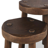 Maha Accent Stool Set, Aged Belgium Bleach by Amber Lewis x Four Hands-Furniture - Benches-High Fashion Home