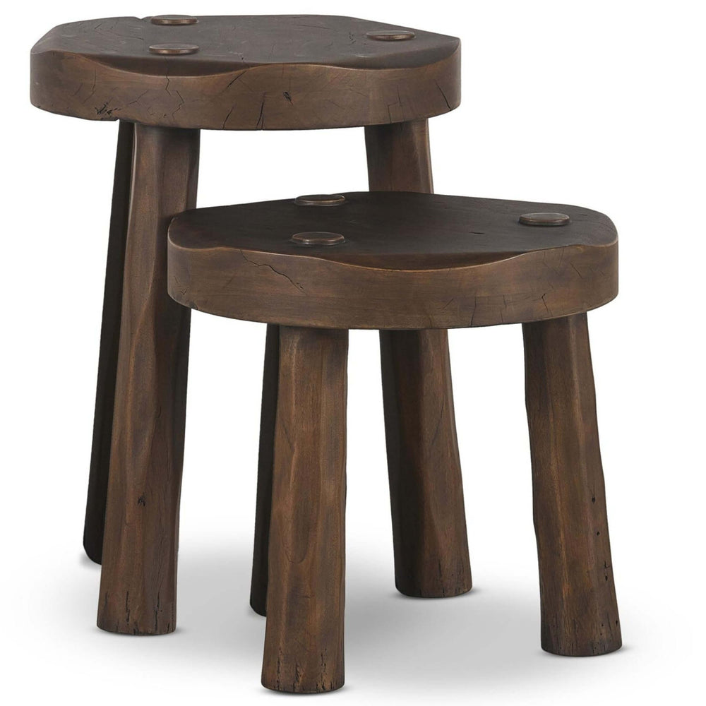 Maha Accent Stool Set, Aged Belgium Bleach by Amber Lewis x Four Hands-Furniture - Benches-High Fashion Home