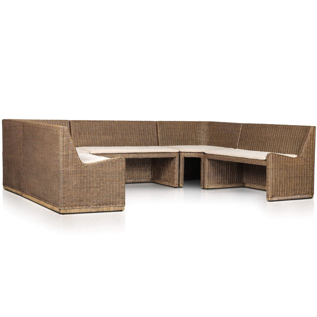 Senna UShape Dining Banquette, Broadway Dune by Amber Lewis x Four Ha