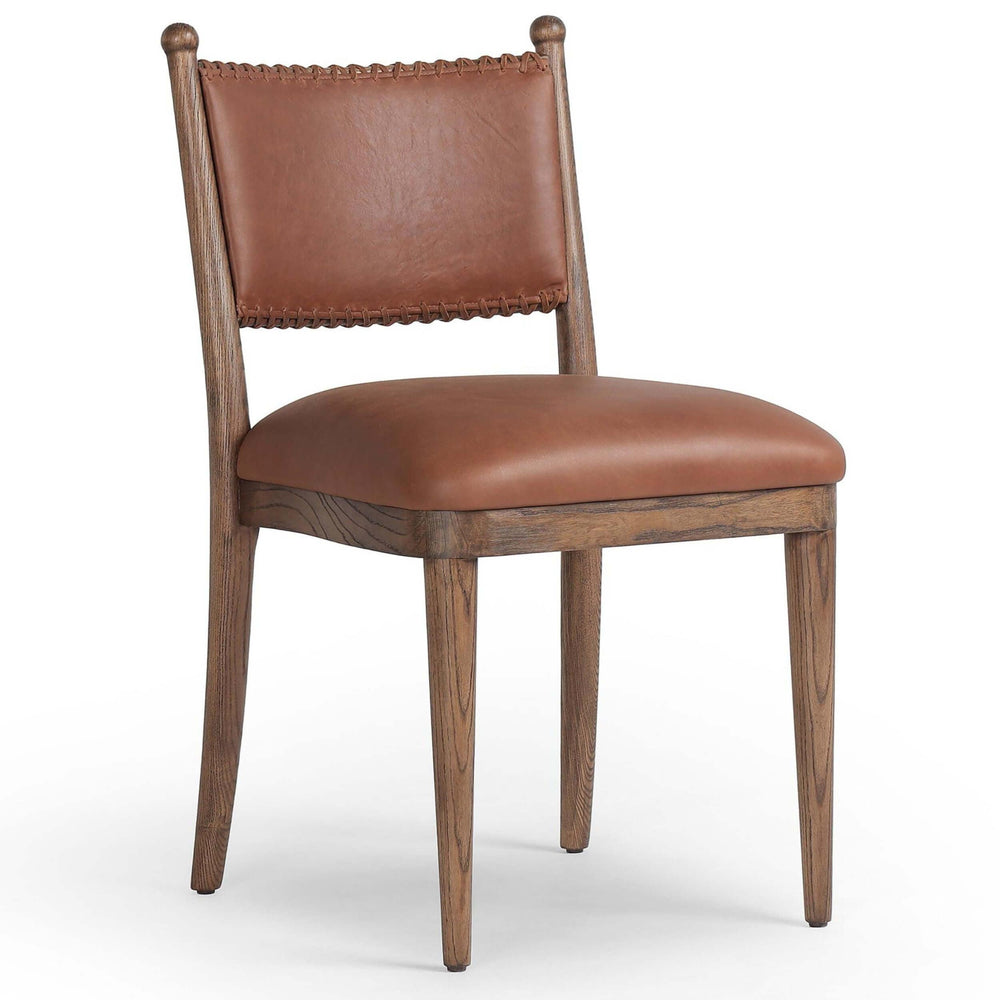Bella Leather Dining Chair, Dulane Mahogany, Set of 2 by Amber Lewis x Four Hands-Furniture - Dining-High Fashion Home